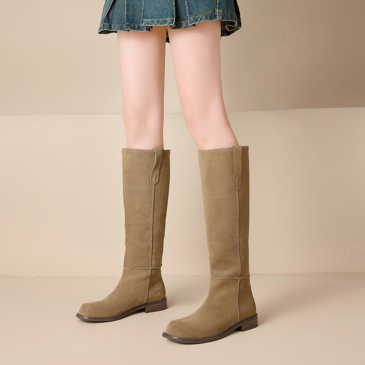 Stivali Selma al Ginocchio in Vero Suede