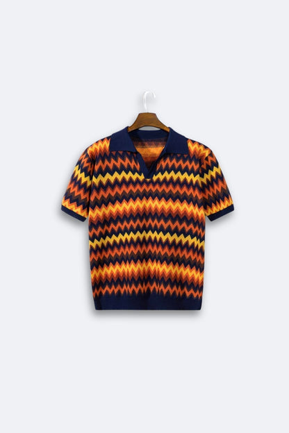 Maglione rétro con motivo a zig zag