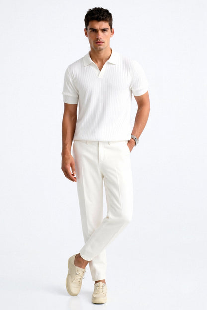 Polo a Maniche Corte in Cotone a Costine da Uomo – Elegante & Senza Tempo
