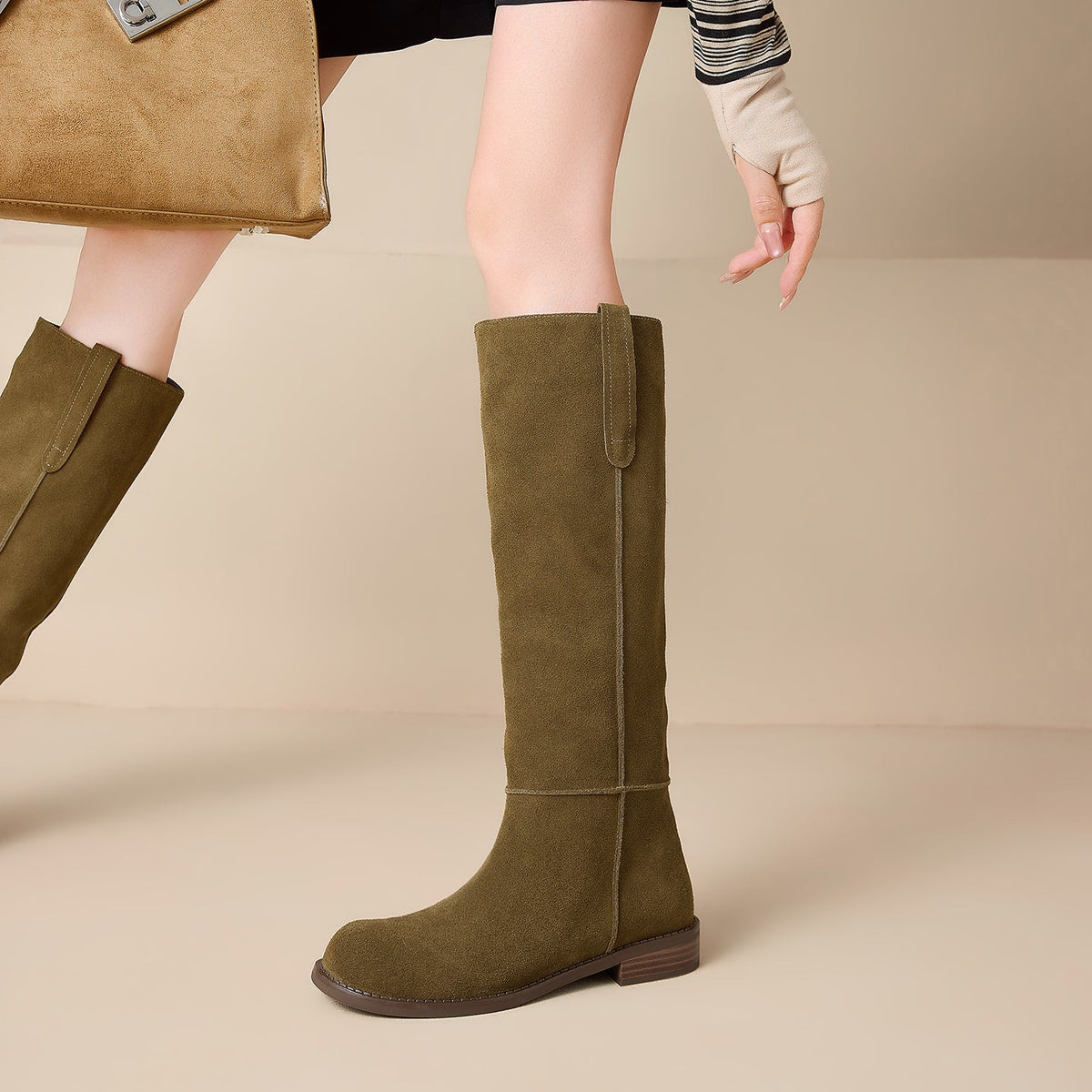 Stivali Selma al Ginocchio in Vero Suede