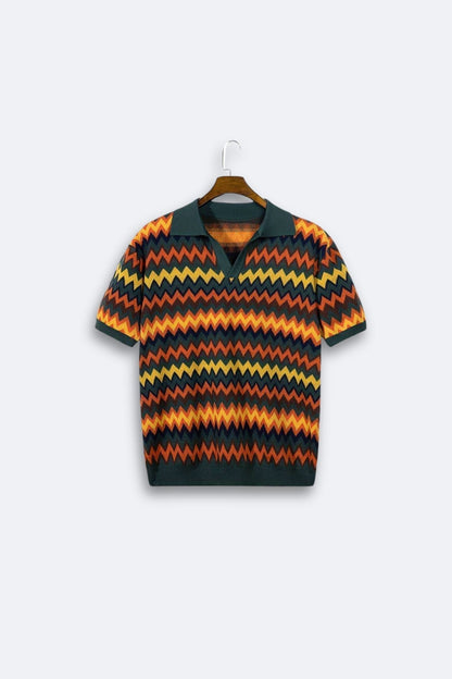 Maglione rétro con motivo a zig zag
