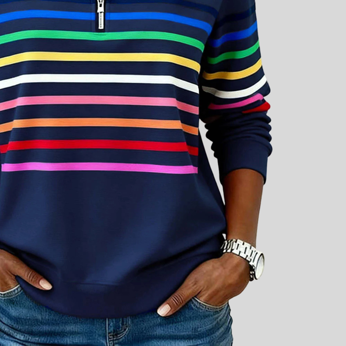 Prismette™ | Felpa colorata a righe con quarter-zip