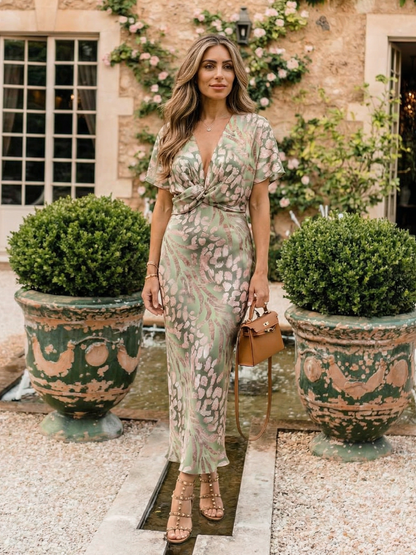 Abito midi con stampa astratta Coralie