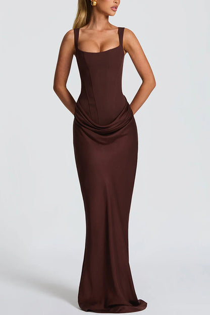 Éléonore | Abito maxi con scollatura quadrata