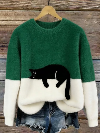 Caitlin – Maglione casual con motivo gatto