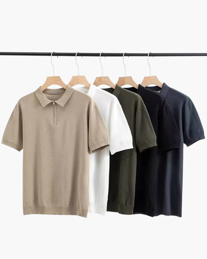 Brooks | Polo a maniche corte in maglia con mezza zip da uomo
