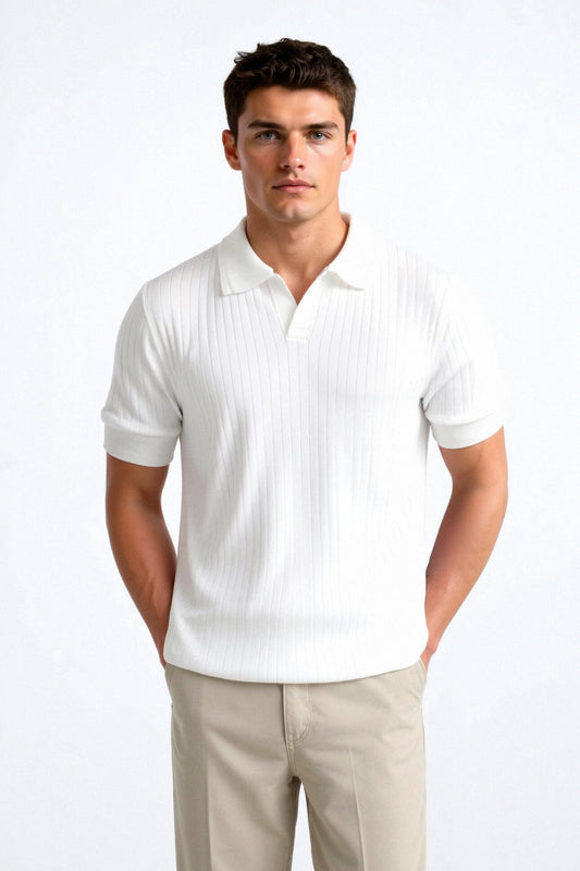 Polo a Maniche Corte in Cotone a Costine da Uomo – Elegante & Senza Tempo