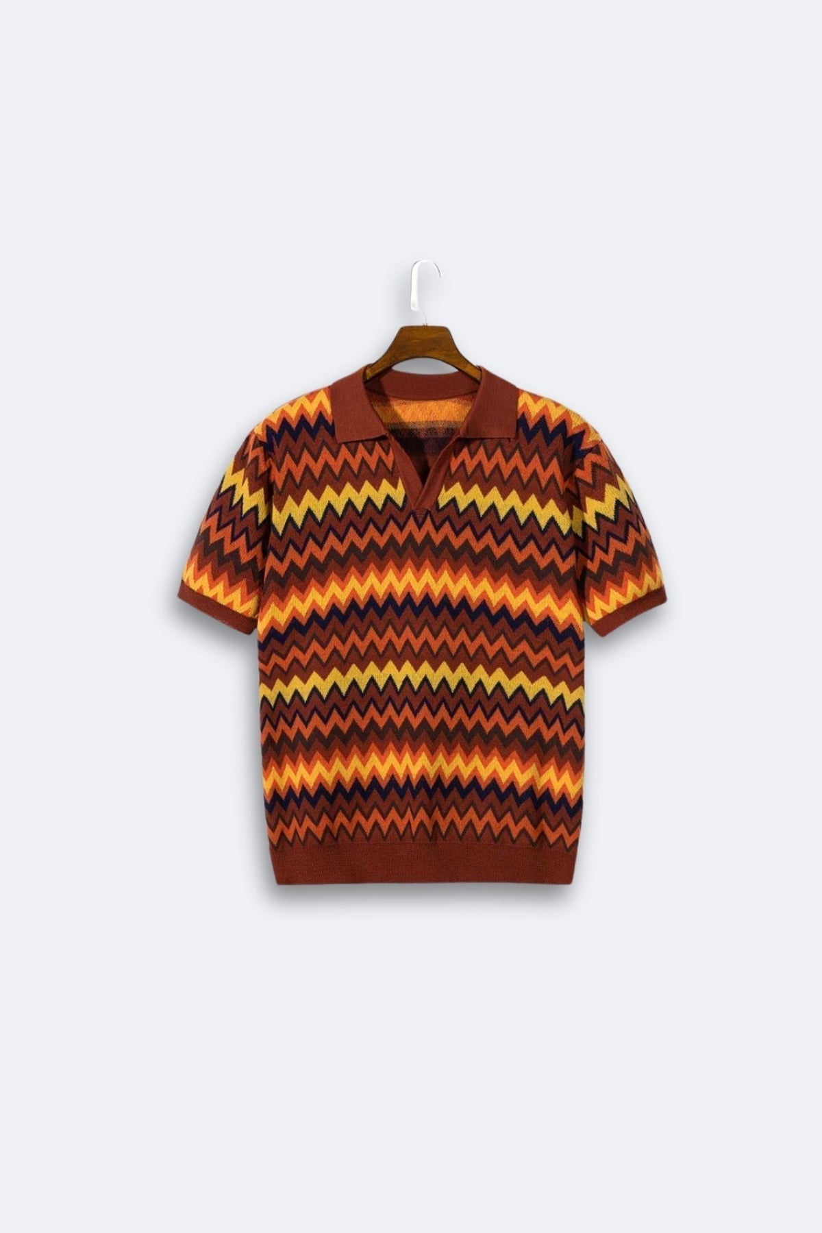 Maglione rétro con motivo a zig zag