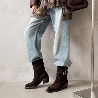 Stivali Western Sienna in Vera Pelle