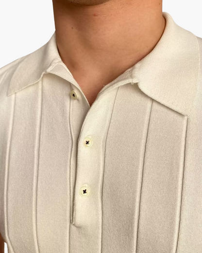 Ian | Polo in maglia a vestibilità slim da uomo, stile business casual con motivo in rilievo