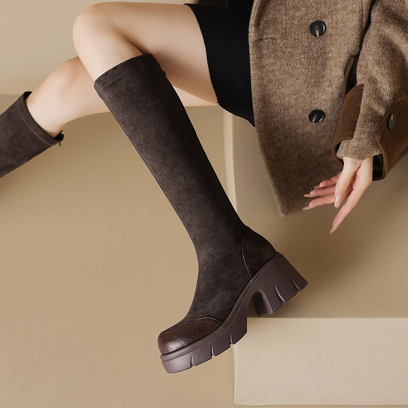 Stivali Alti in Suede