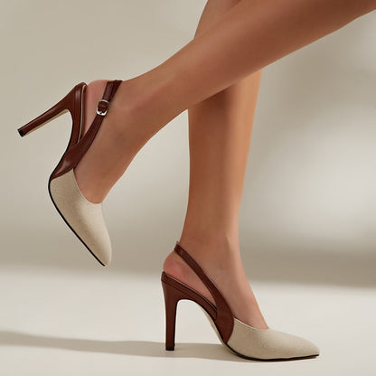 Amelia™ | Décolleté con tallone scoperto e dettagli a contrasto.