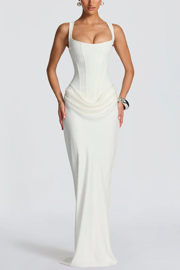 Éléonore | Abito maxi con scollatura quadrata