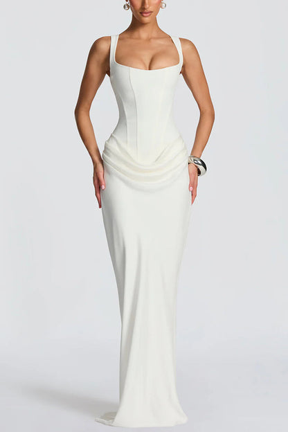 Éléonore | Abito maxi con scollatura quadrata
