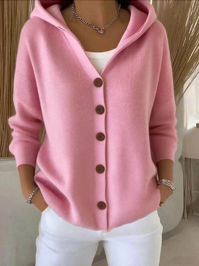Merel | Cardigan in maglia con cappuccio e bottoni