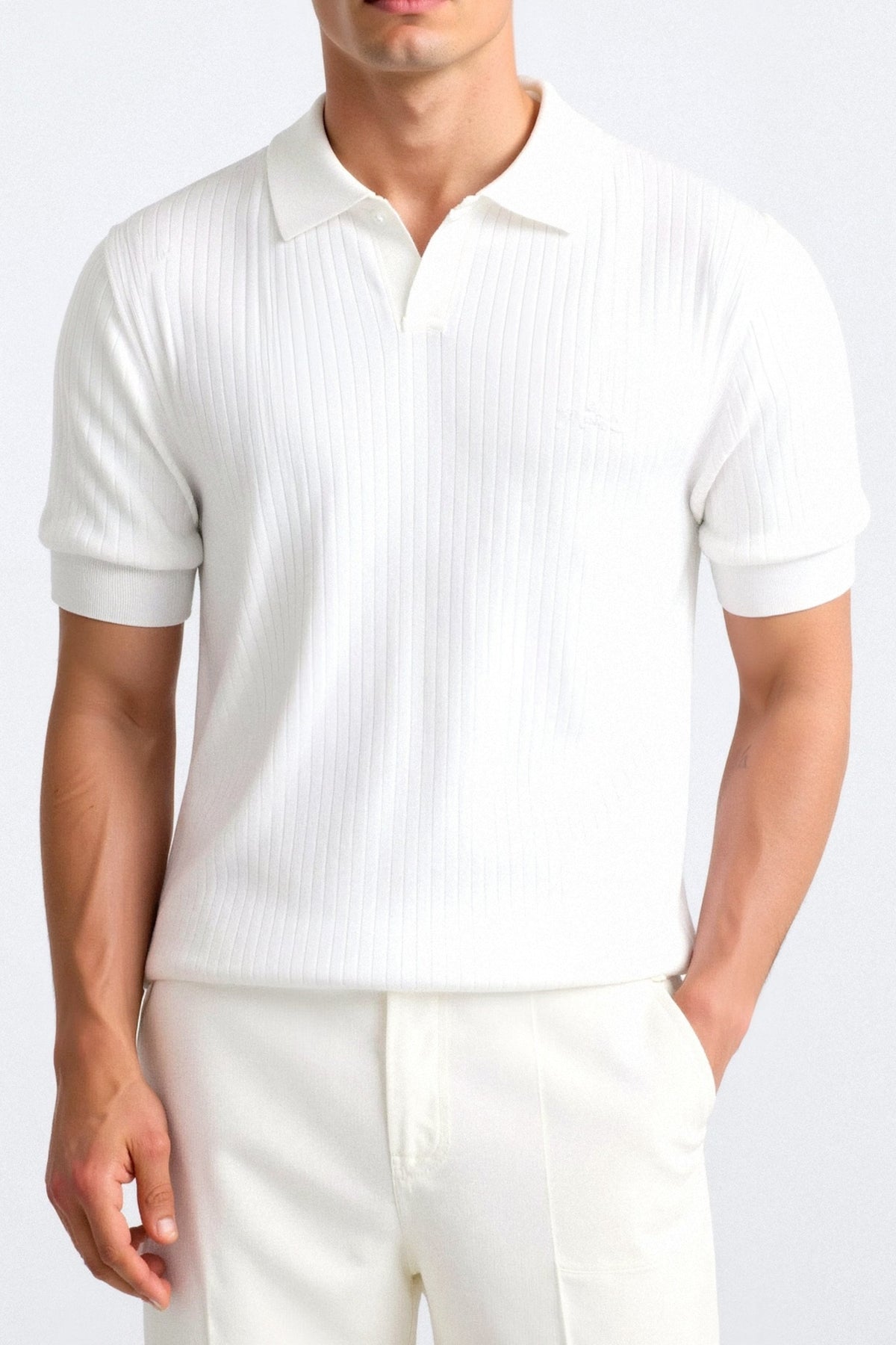 Polo a Maniche Corte in Cotone a Costine da Uomo – Elegante & Senza Tempo