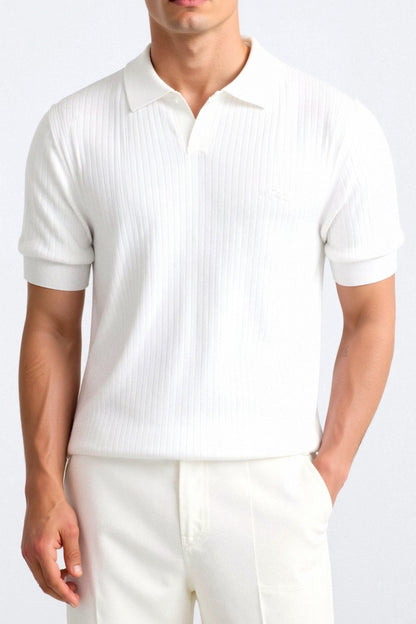 Polo a Maniche Corte in Cotone a Costine da Uomo – Elegante & Senza Tempo