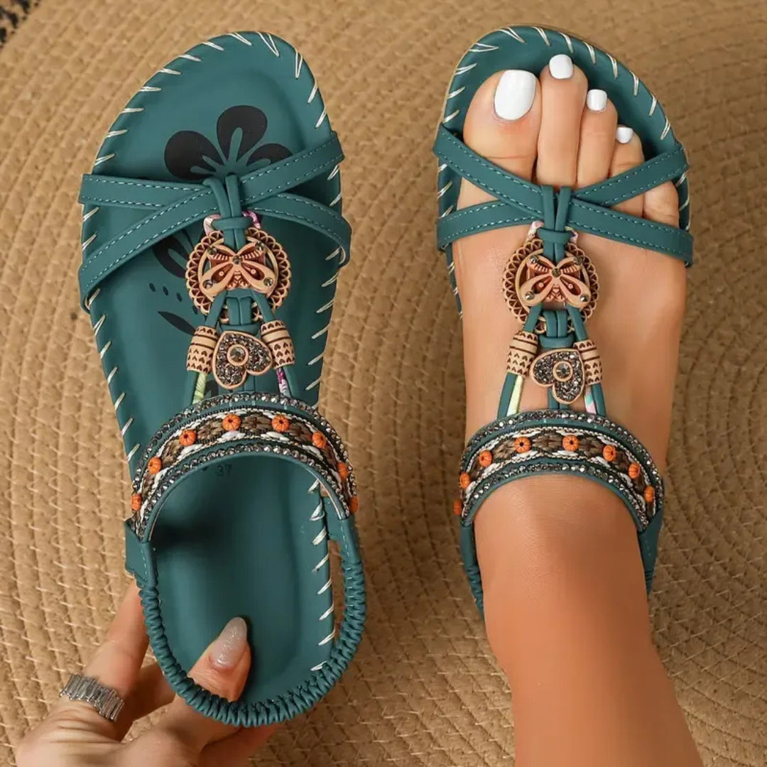 Sandali ortopedici Nadia™ in stile Ibiza per comfort ed eleganza.
