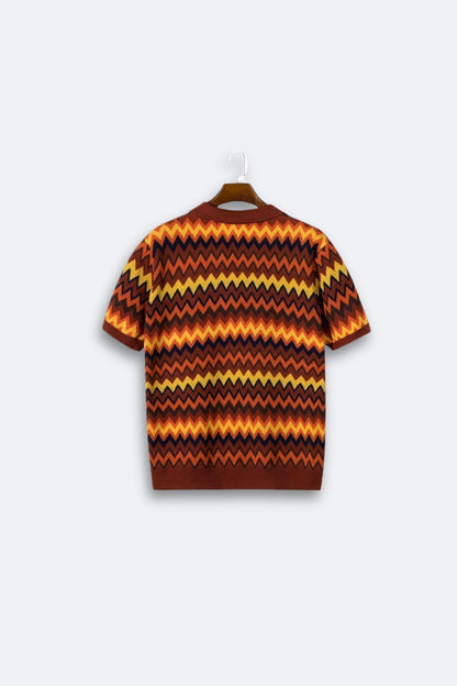 Maglione rétro con motivo a zig zag