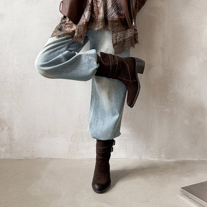 Stivali Western Sienna in Vera Pelle