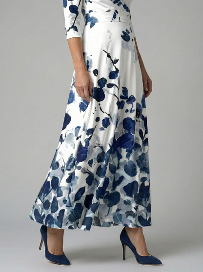 Abito Midi a Portafoglio con Scollo Celine