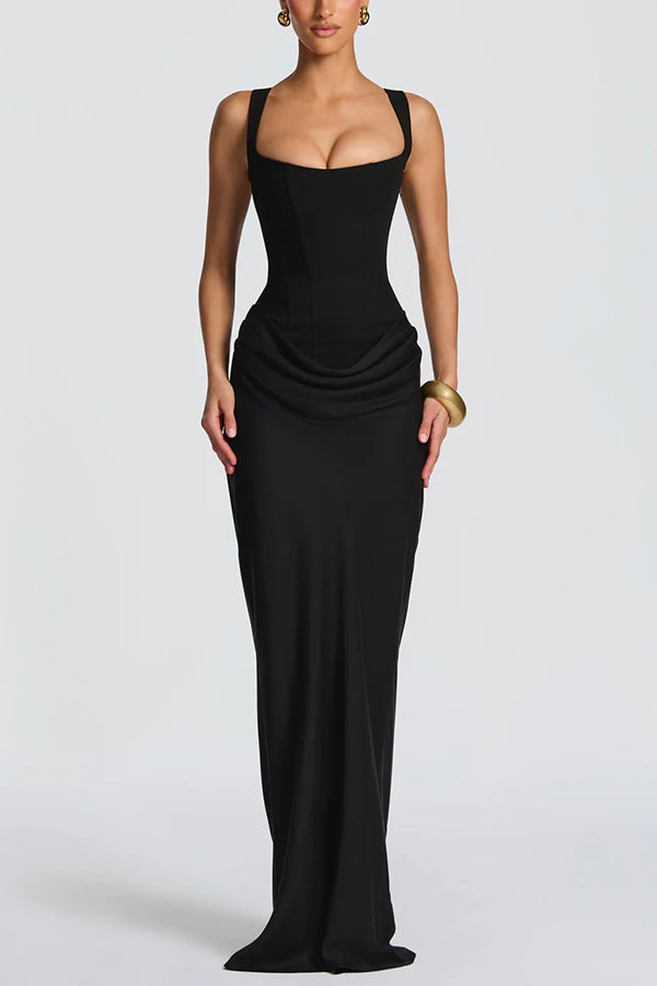 Éléonore | Abito maxi con scollatura quadrata