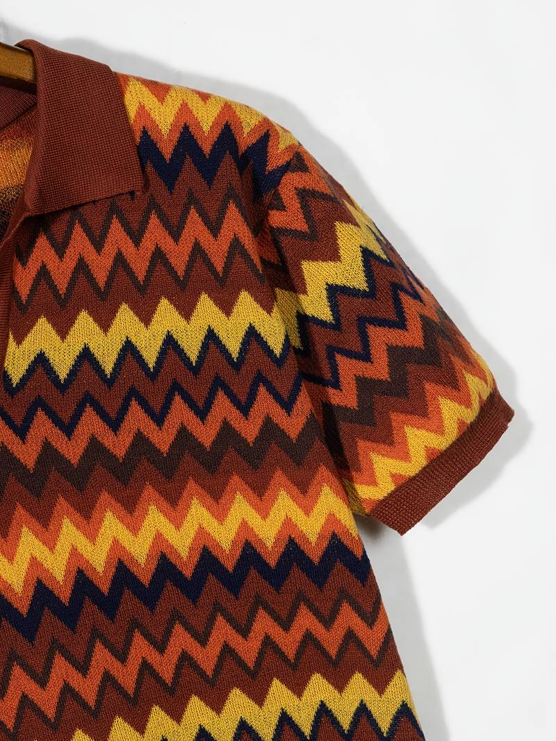 Maglione rétro con motivo a zig zag
