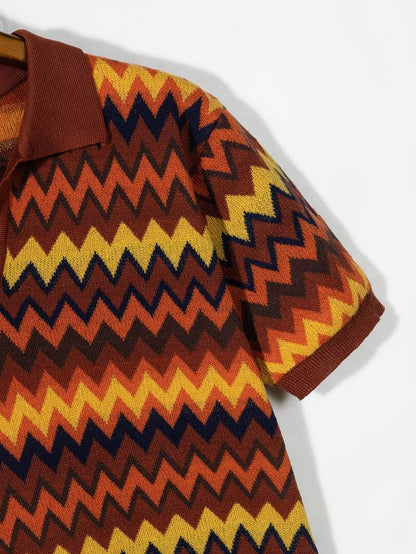 Maglione rétro con motivo a zig zag