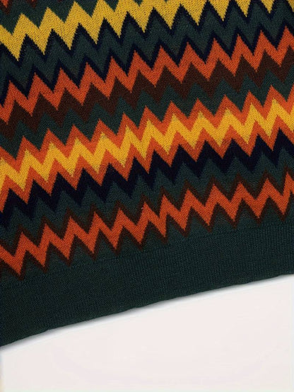 Maglione rétro con motivo a zig zag