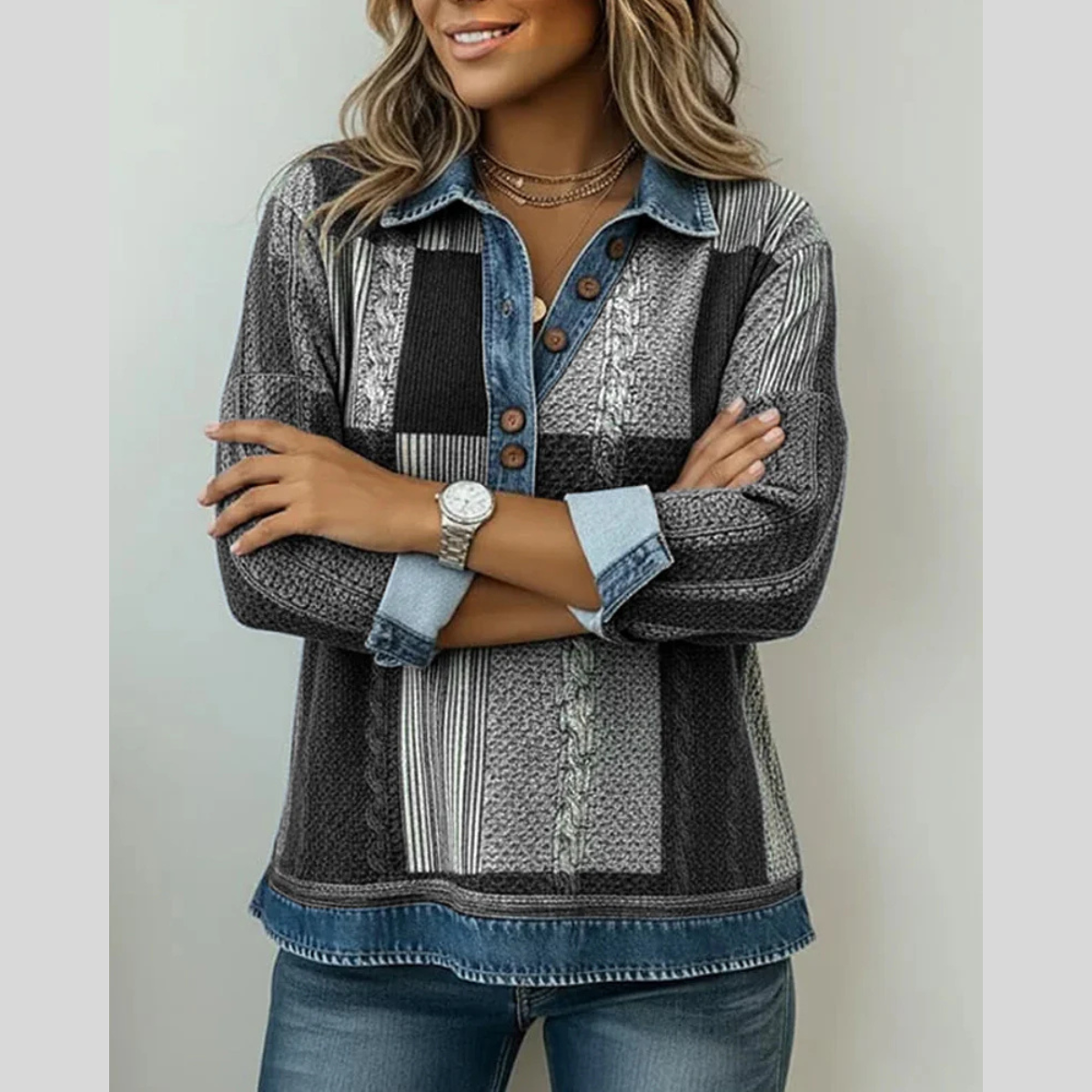 Meridell™ | Maglione con stampa color block