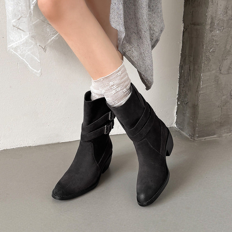 Stivali Western Sienna in Vera Pelle