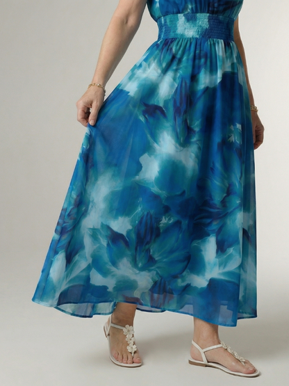 Abito midi con scollo all'americana arricciato Sylin