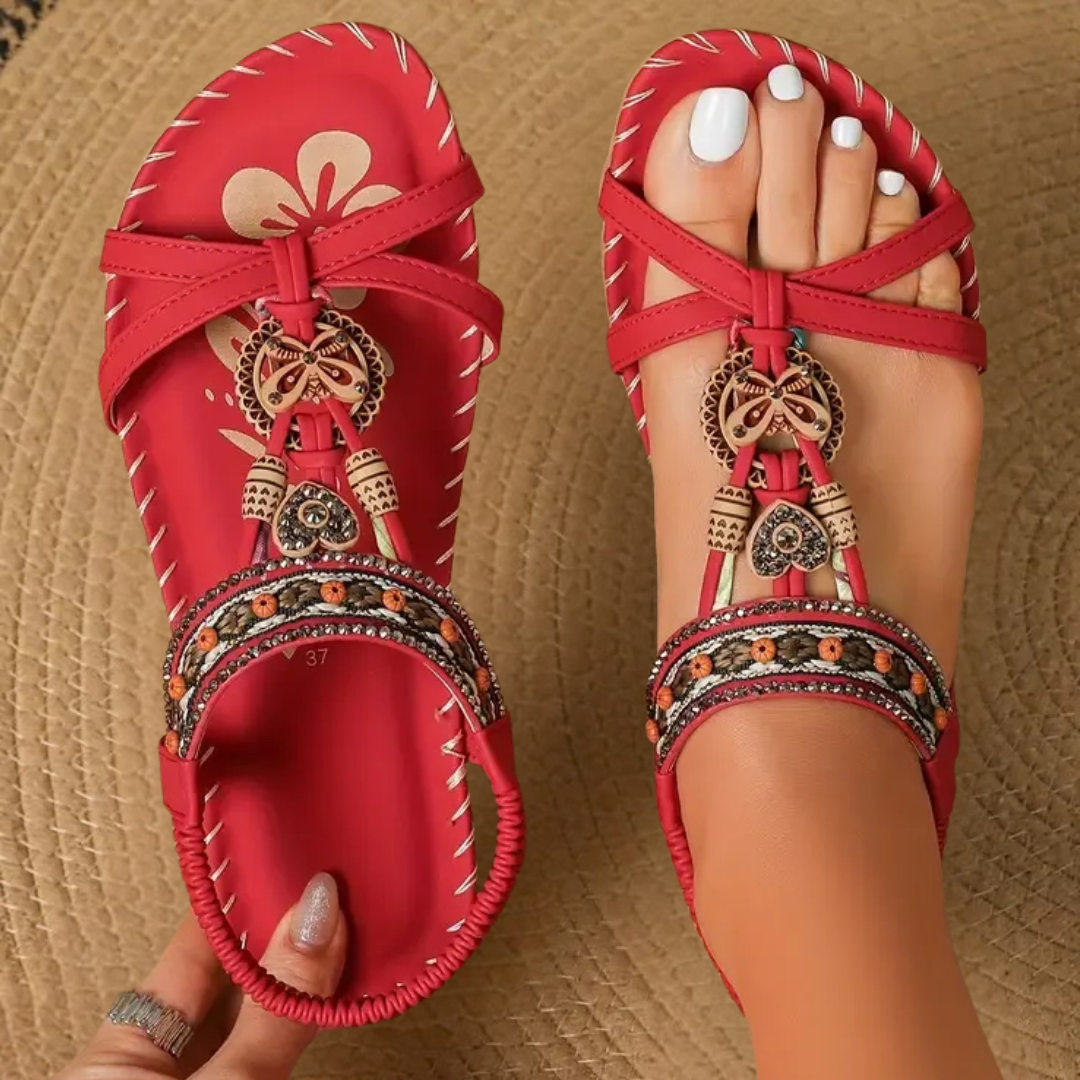 Sandali ortopedici Nadia™ in stile Ibiza per comfort ed eleganza.