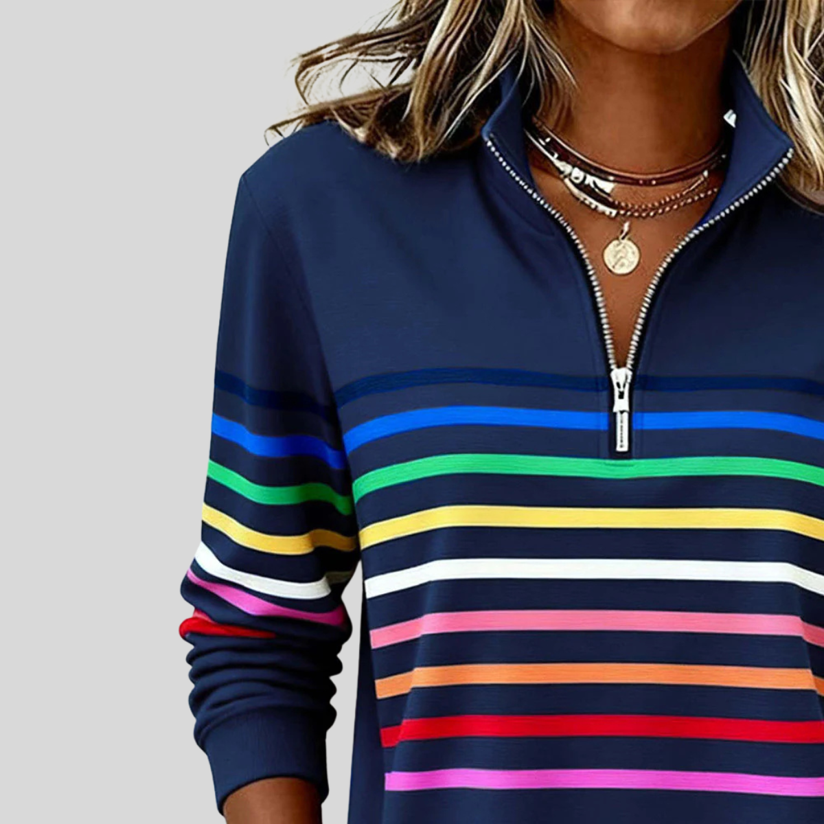 Prismette™ | Felpa colorata a righe con quarter-zip