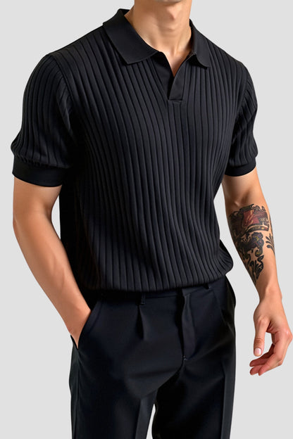 Polo a Maniche Corte in Cotone a Costine da Uomo – Elegante & Senza Tempo