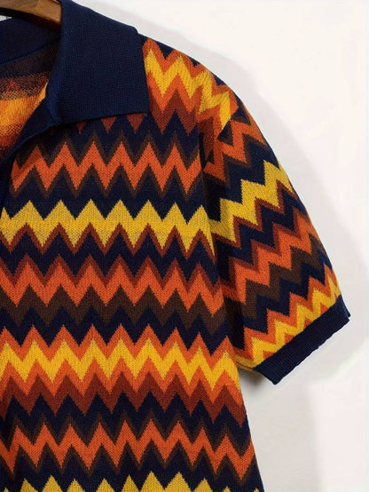 Maglione rétro con motivo a zig zag