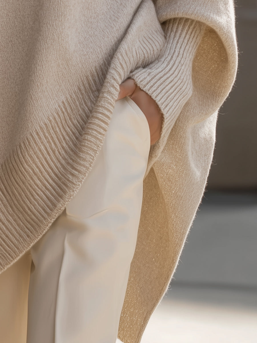 Jennifer | Maglione oversize drappeggiato con scollo ampio