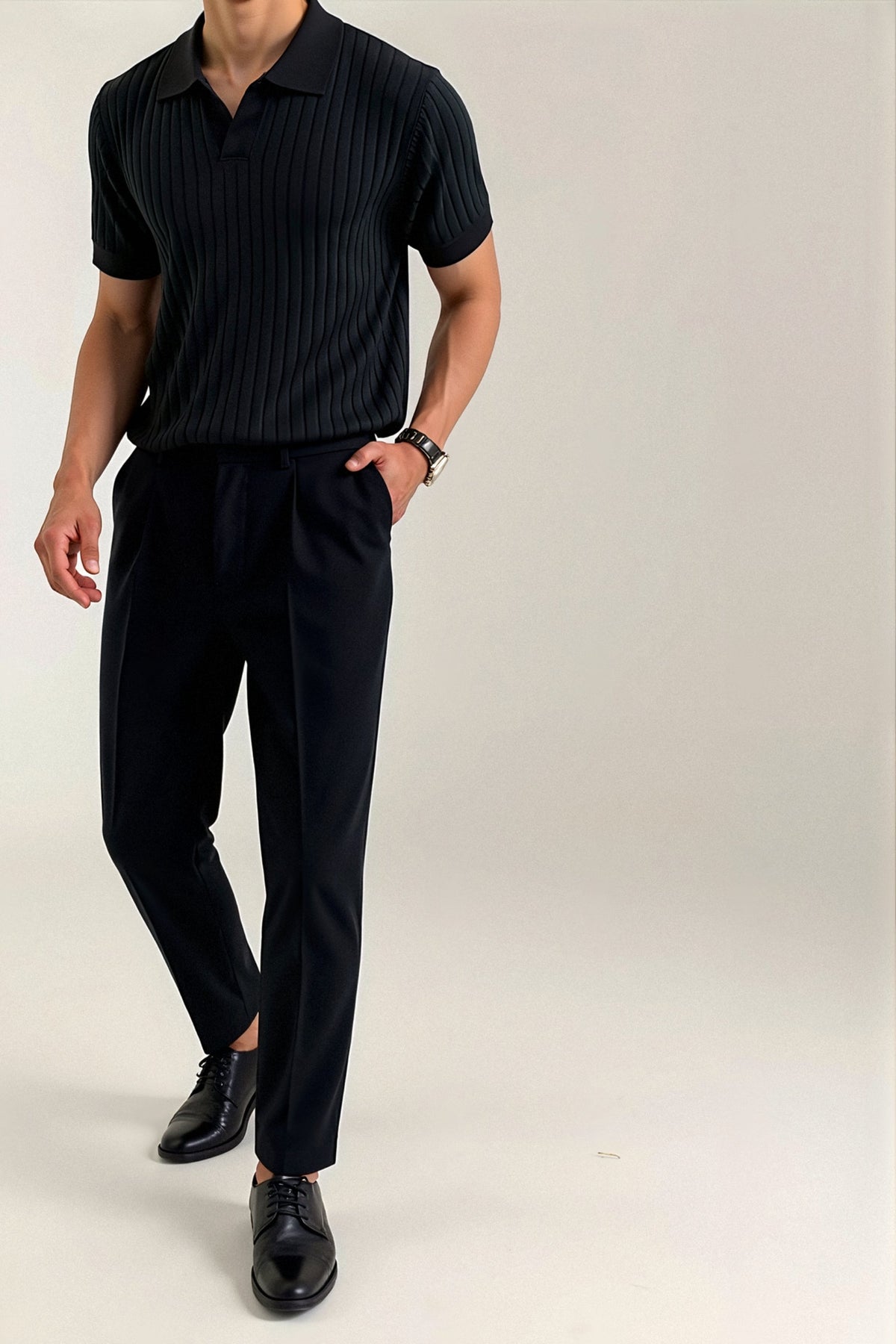Polo a Maniche Corte in Cotone a Costine da Uomo – Elegante & Senza Tempo