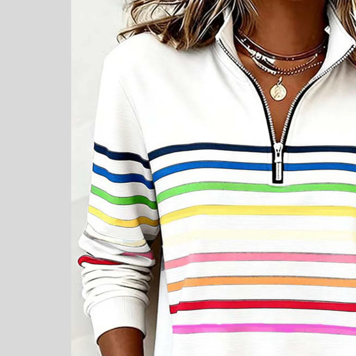 Prismette™ | Felpa colorata a righe con quarter-zip