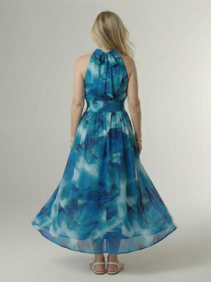 Abito midi con scollo all'americana arricciato Sylin