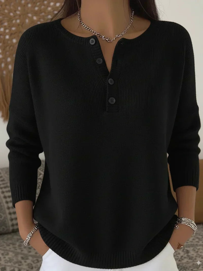 Grietje | Maglione Henley in maglia con bottoni