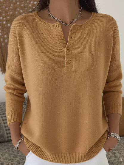 Grietje | Maglione Henley in maglia con bottoni