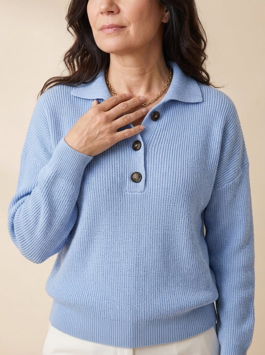 Jolanda | Maglione polo con scollo a V