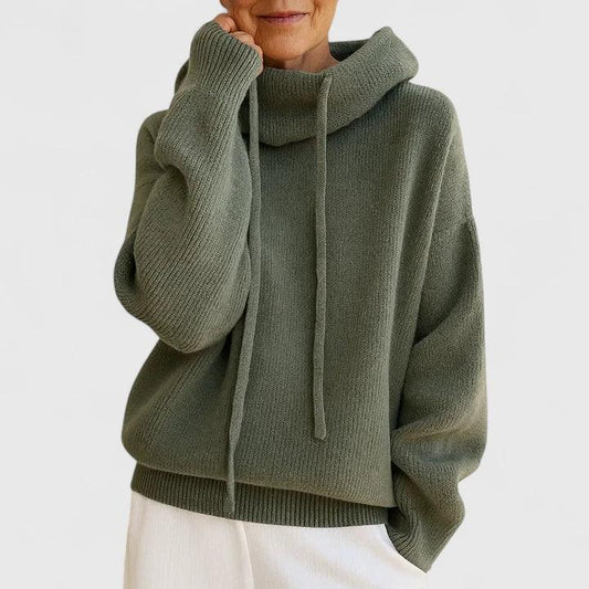 Marie | Maglione Accogliente con Collo Alto e Cappuccio