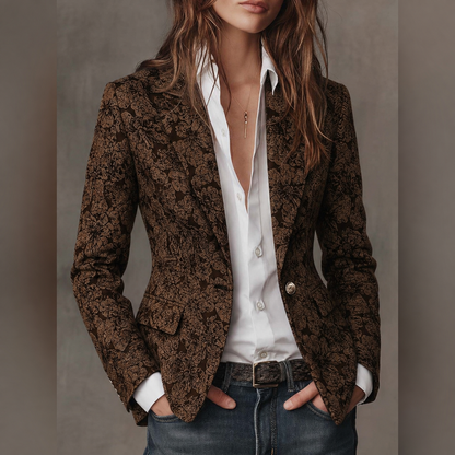 Estela | Blazer Sciancrato in Jacquard Cashmere
