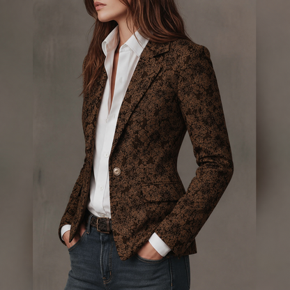 Estela | Blazer Sciancrato in Jacquard Cashmere