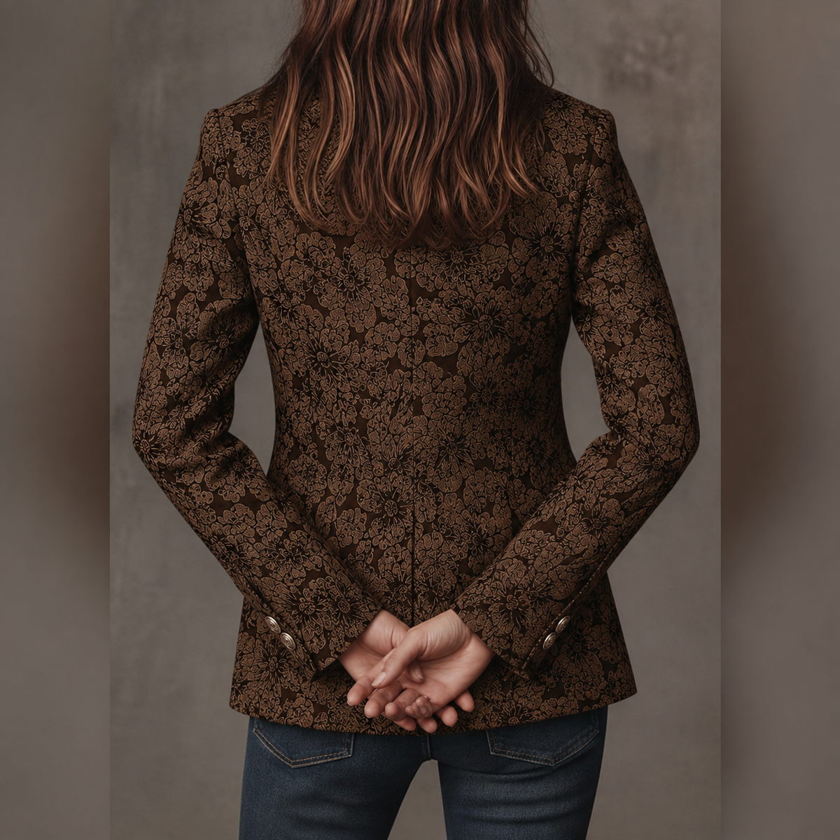 Estela | Blazer Sciancrato in Jacquard Cashmere