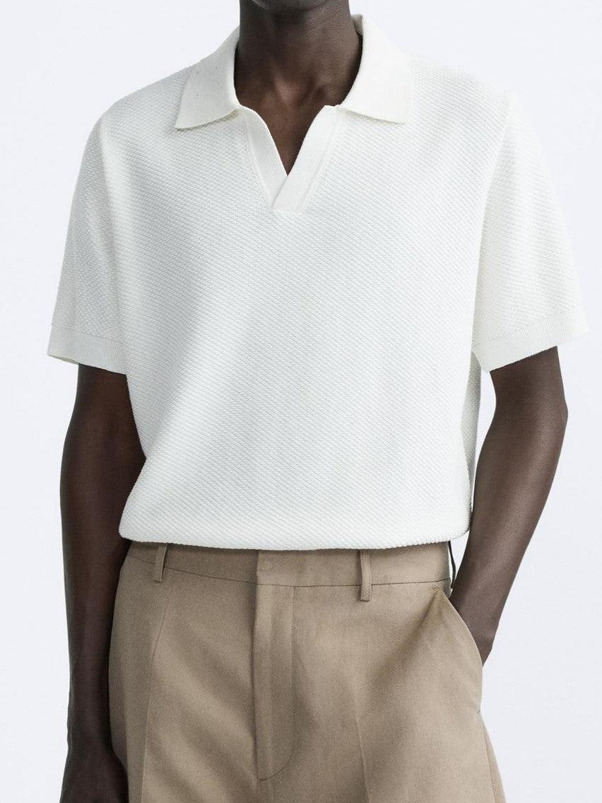 Polo in maglia classico bianco