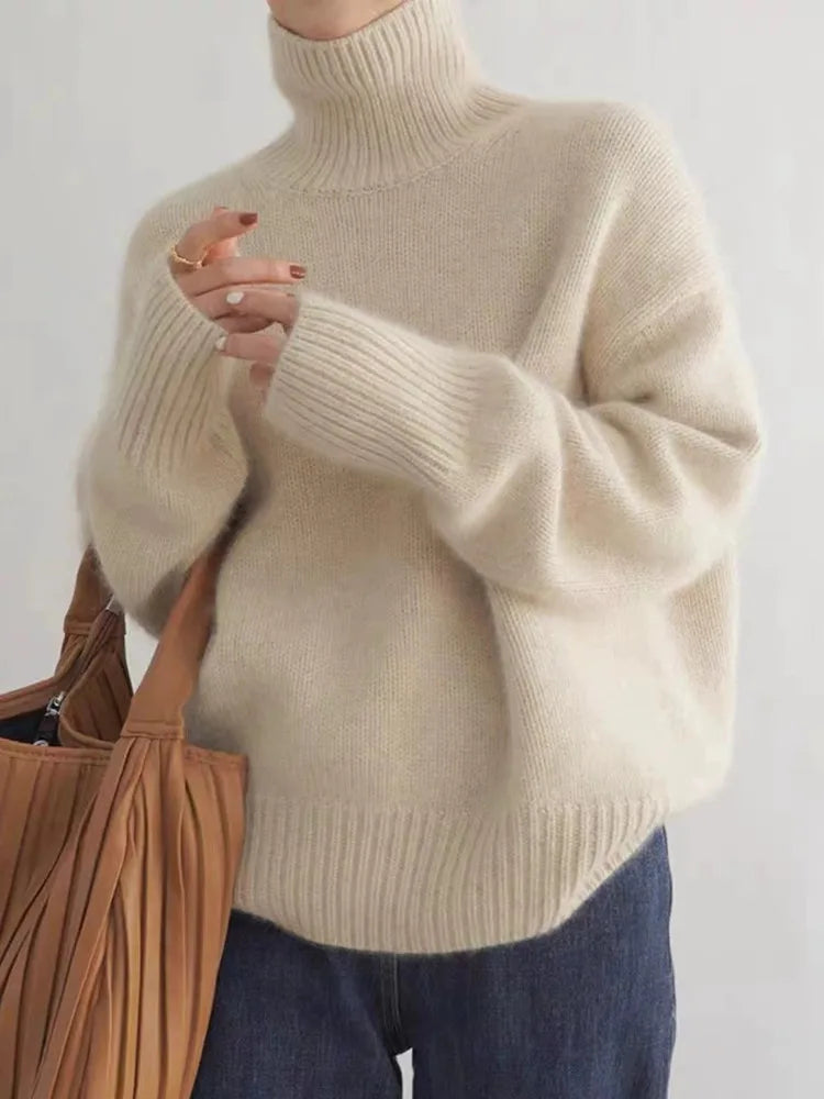 Isabella - Elegante maglione a collo alto in cashmere