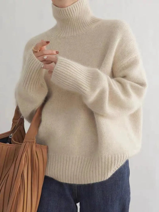 Isabella - Elegante maglione a collo alto in cashmere